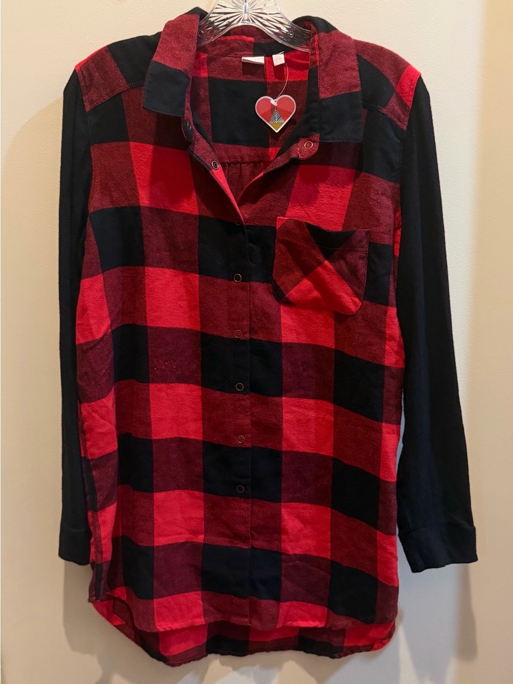 Make + Model Red and Black Plaid Tunic or Sleepshirt